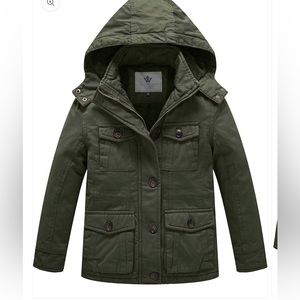 Boys Army green heavy winter coat